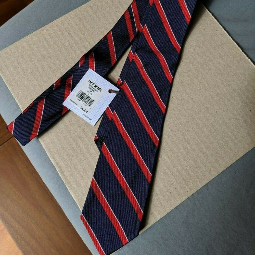 Jack Spade striped skinny tie Navy Red